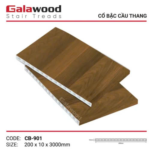Cổ Bậc Cầu Thang Nhựa Giả Gỗ Galawood CB-901